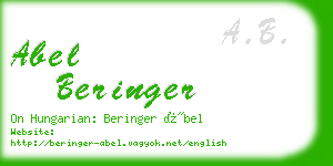 abel beringer business card